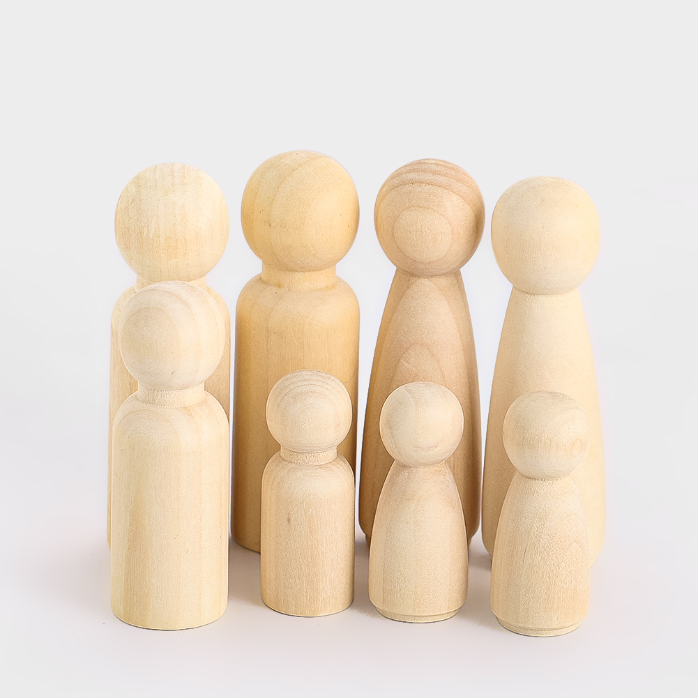 Party Games No Props - 2PCS Wooden Puppet Solidwood Carving Simple