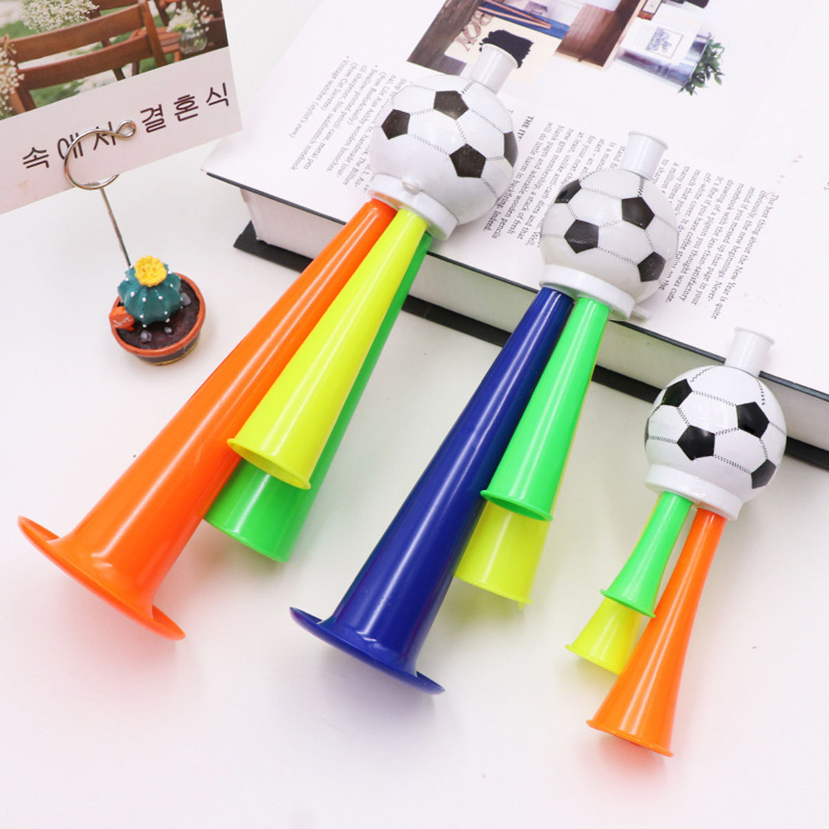 Party Games No Props - 3Pcs 3-Hole Plastic Football Style Horn