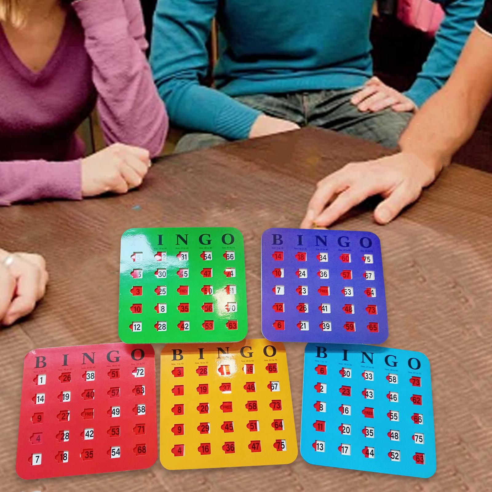 Party Games For Large Groups - 5 Pieces Large Print Bingo Cardboard