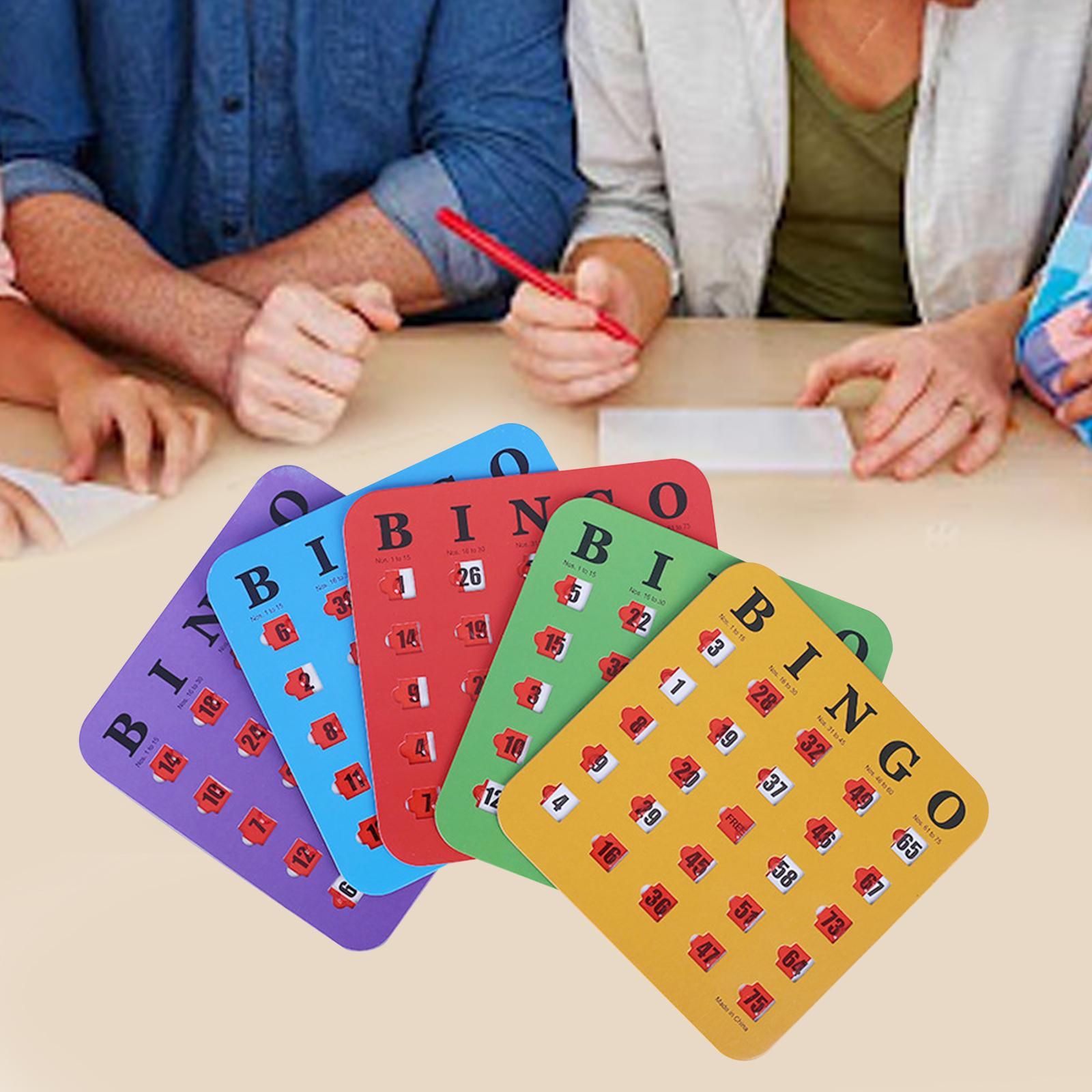 Party Games For Large Groups - 5 Pieces Large Print Bingo Cardboard