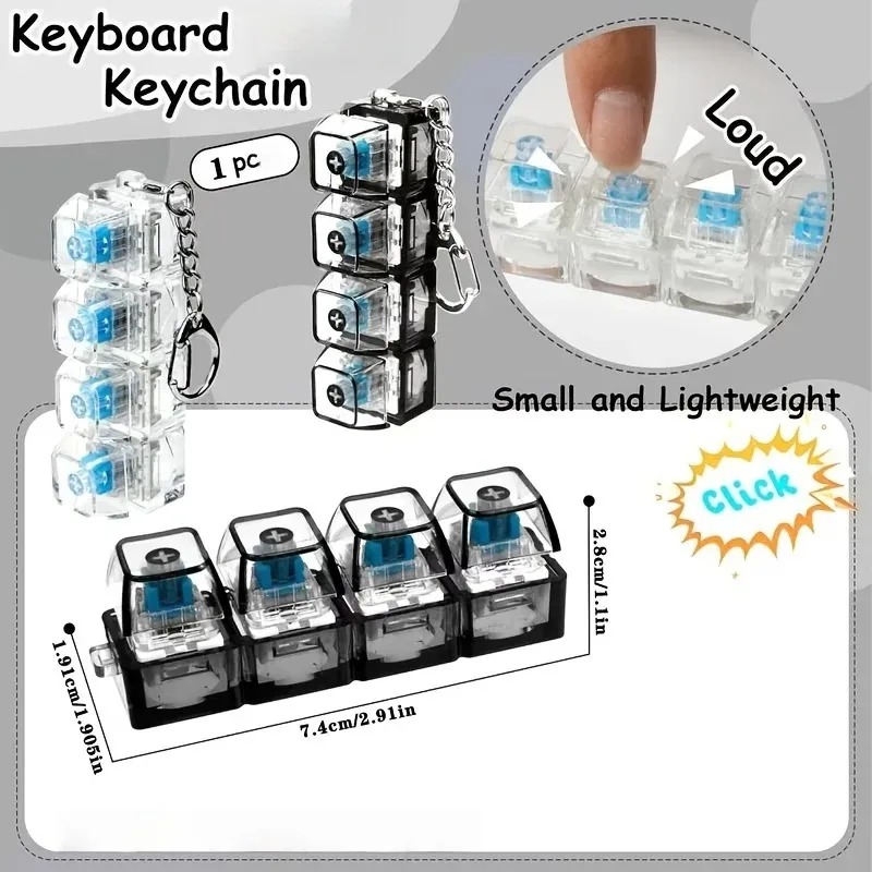 LED Keyboard Keychain Fidget T - Party Games For Adults And Kids review and price